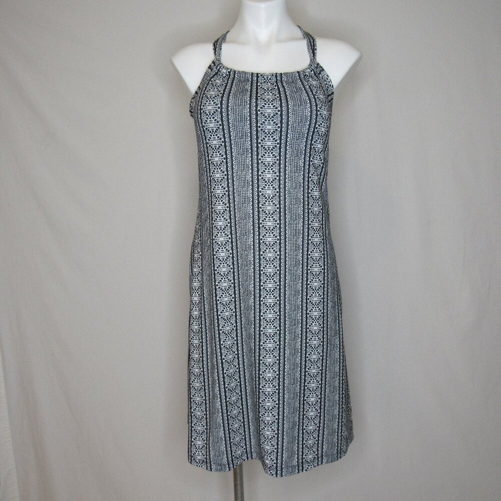 Prana QUINN Black White Summer Stretch Shelf Bra Dress Women's M Medium